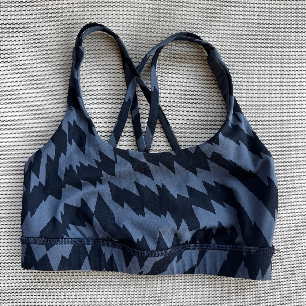 Lululemon Energy Bra Size 2 Voltage Graphite Grey Black